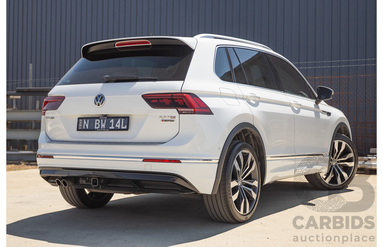 7/2017 Volkswagen Tiguan 140TDI Highline R-Line Package (AWD) 5NA MY18 4d Wagon Pure White Turbo Diesel 2.0L