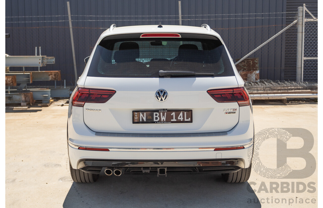 7/2017 Volkswagen Tiguan 140TDI Highline R-Line Package (AWD) 5NA MY18 4d Wagon Pure White Turbo Diesel 2.0L
