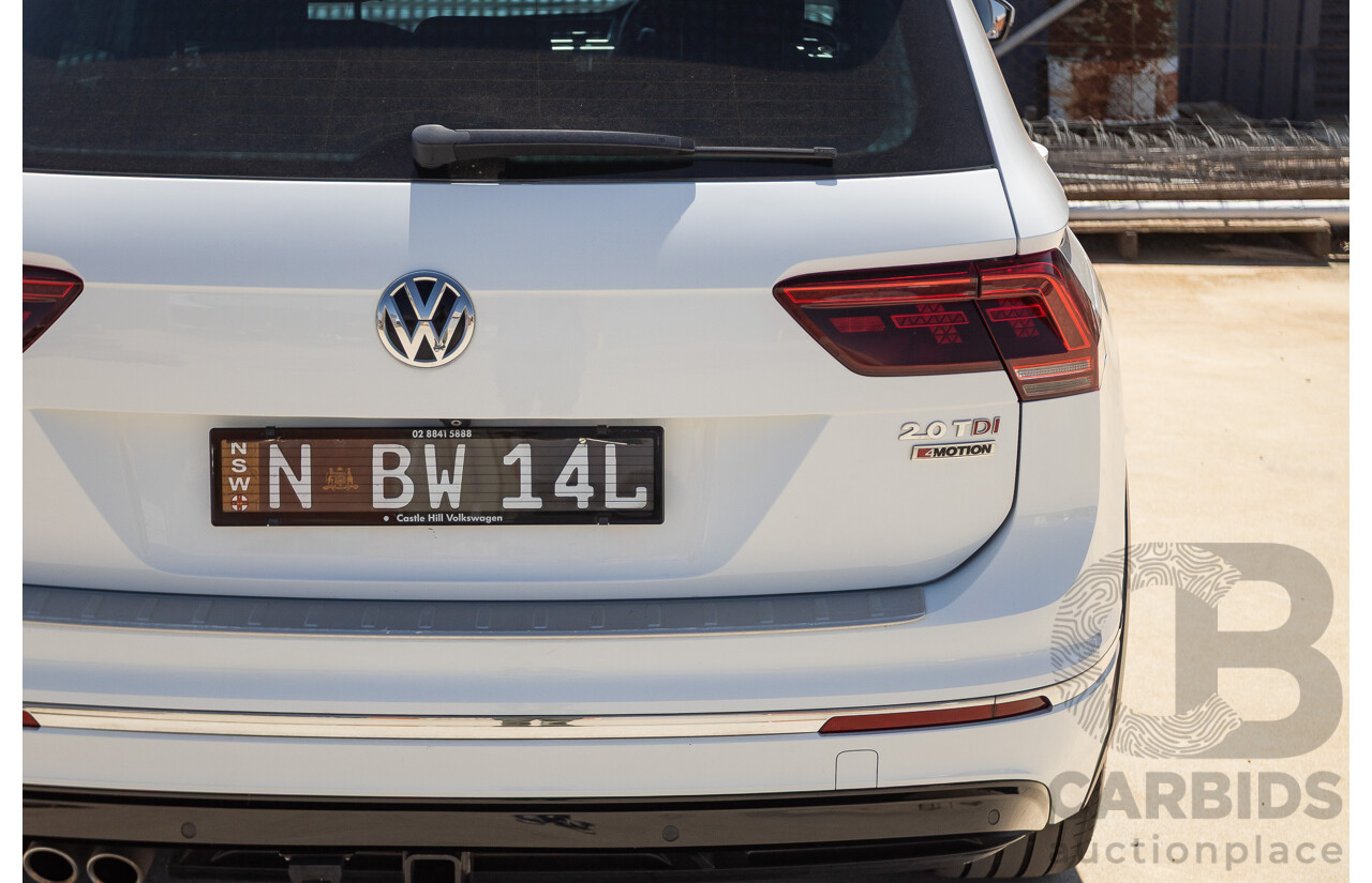 7/2017 Volkswagen Tiguan 140TDI Highline R-Line Package (AWD) 5NA MY18 4d Wagon Pure White Turbo Diesel 2.0L