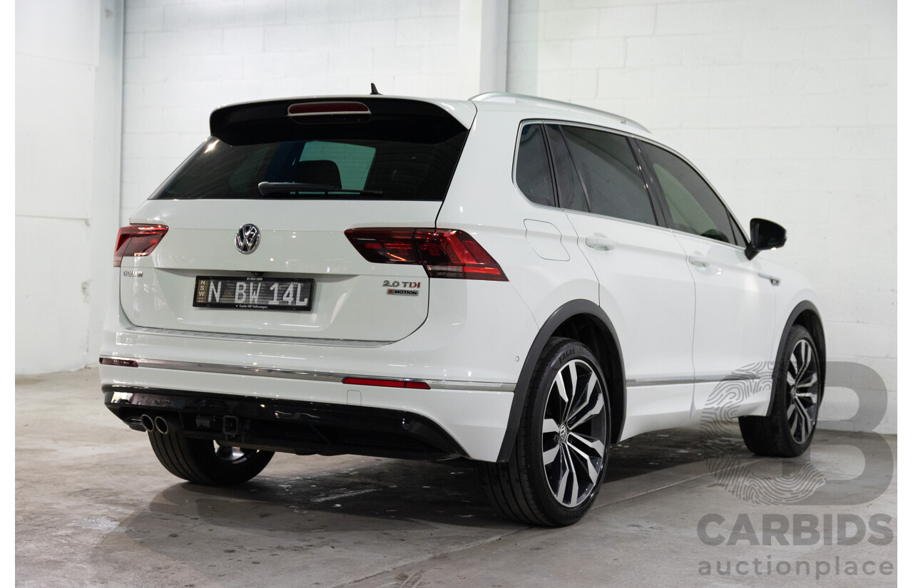 07/2017 Volkswagen Tiguan 140TDI Highline R-Line Package (AWD) 5NA MY18 4d Wagon Pure White Turbo Diesel 2.0L