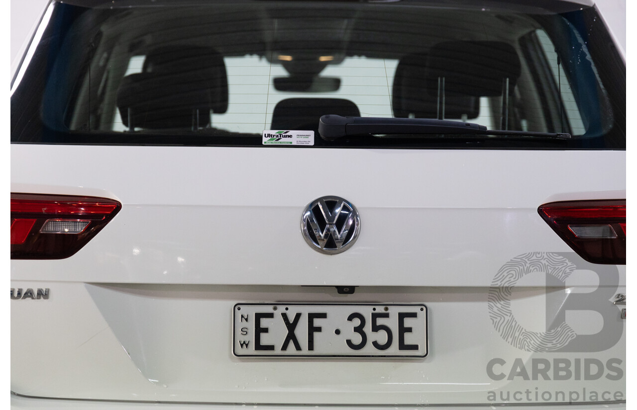 08/2017 Volkswagen Tiguan 132TSI Comfortline (AWD) 5NA MY18 4d Wagon Pure White Turbo 2.0L