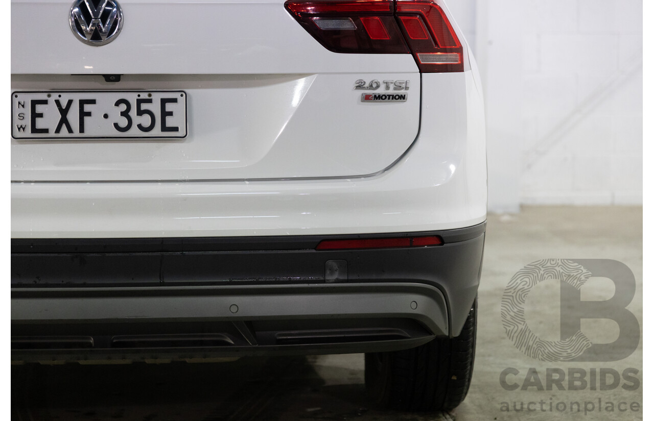 08/2017 Volkswagen Tiguan 132TSI Comfortline (AWD) 5NA MY18 4d Wagon Pure White Turbo 2.0L