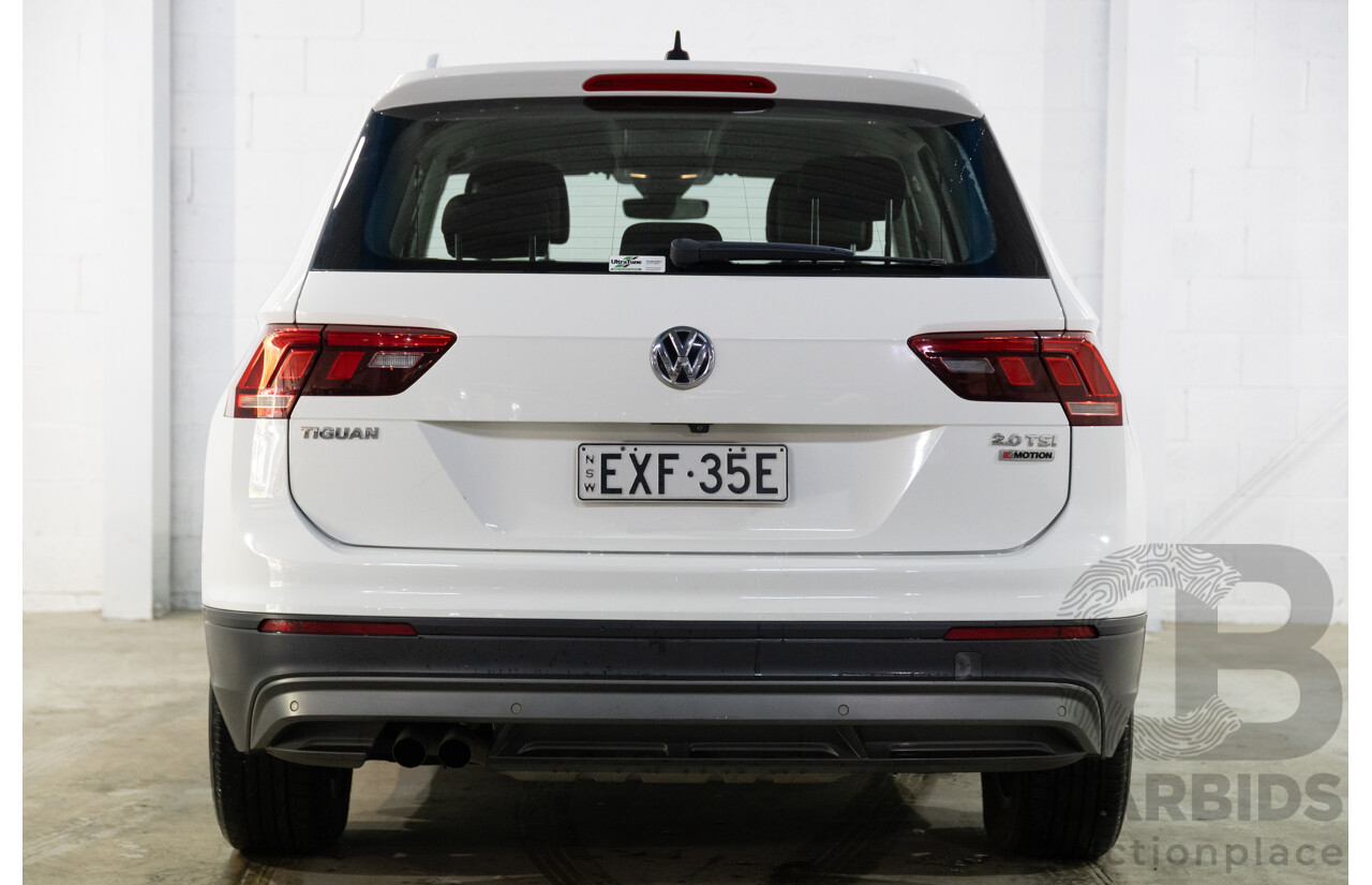 08/2017 Volkswagen Tiguan 132TSI Comfortline (AWD) 5NA MY18 4d Wagon Pure White Turbo 2.0L