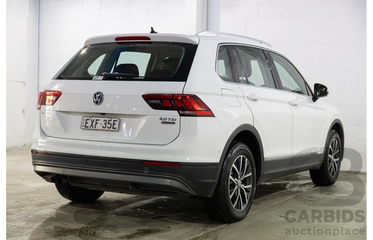 08/2017 Volkswagen Tiguan 132TSI Comfortline (AWD) 5NA MY18 4d Wagon Pure White Turbo 2.0L
