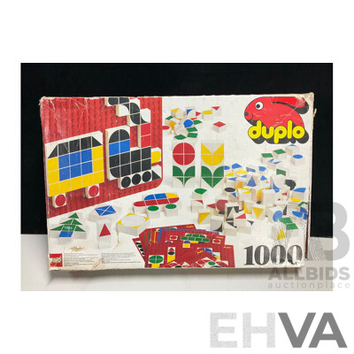 Vintage 1980s Lego Duplo Set 1000 in Original Box Along with Lego Duplo Doll with Articulated Limbs