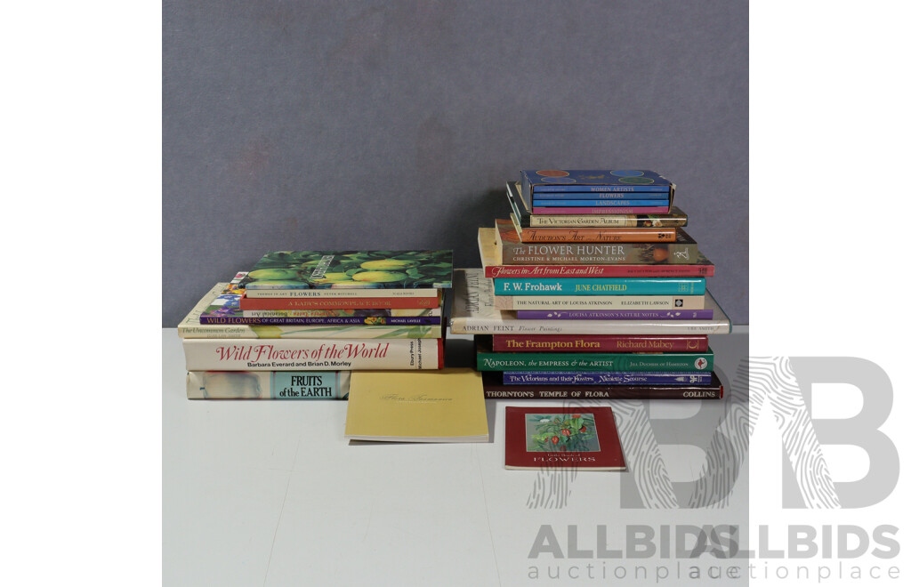 Large Collection Books Regarding Art of the Natural World Including Flowers and More