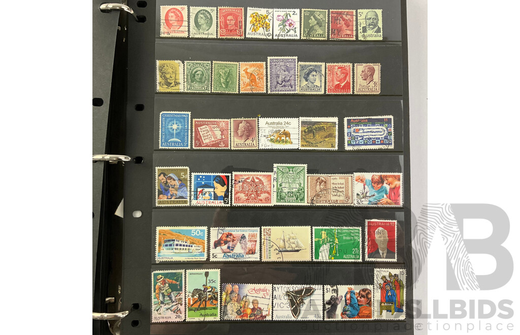 Collection of Australian Cancelled Stamps Including Predecimal, Examples From 1940's to 1990's