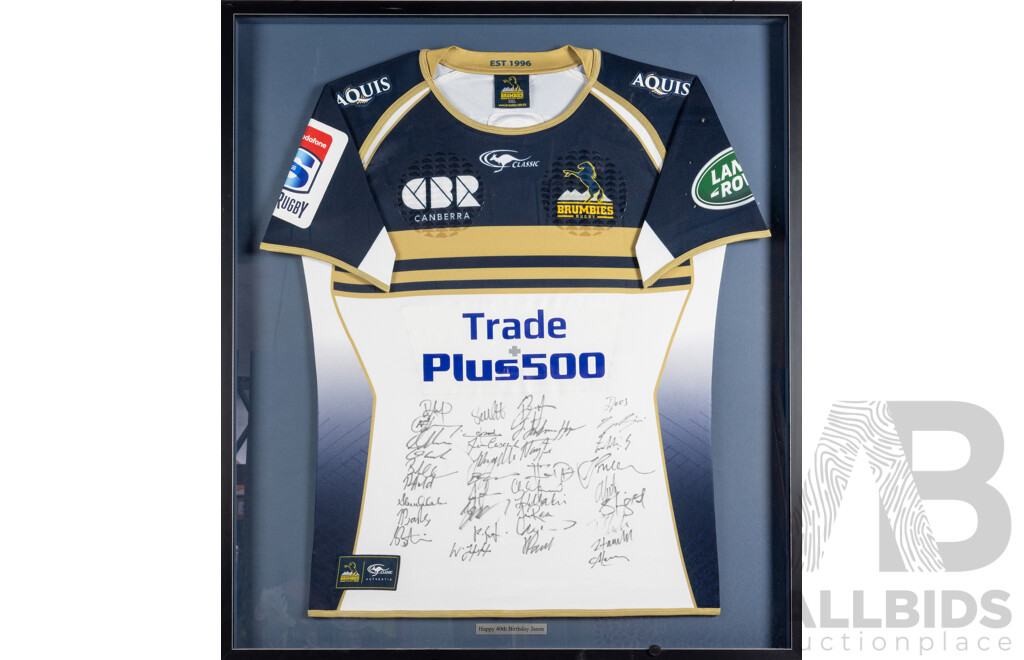 Framed Signed 2017 ACT Brumbies Jersey