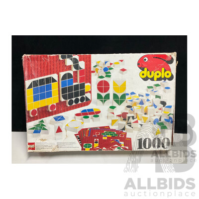 Vintage 1980s Lego Duplo Set 1000 in Original Box Along with Lego Duplo Doll with Articulated Limbs