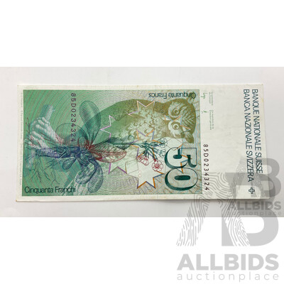 Switzerland 1980's Fifty Francs Note