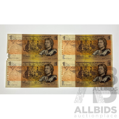 Set of Four CofA $1 Notes. R71, R72, R73, R74