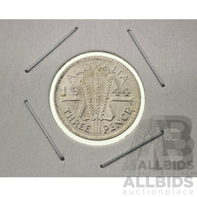 Australian 1944 Silver Threepence, San Fransisco Mint  .925