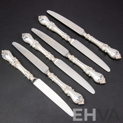 Six Sterling Silver Knives, C J Vander Ltd, Sheffield, 1974