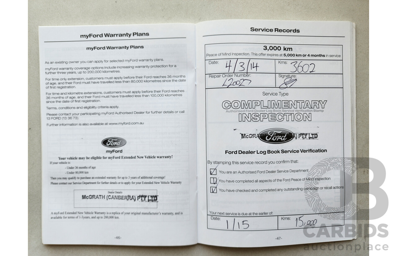 7/2013 Ford Kuga Trend (awd) TF 4d Wagon White 2.0L