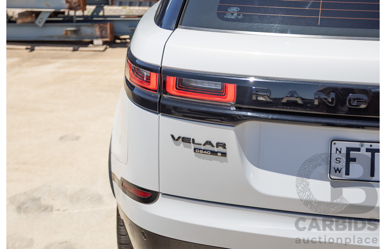 09/2017 Range Rover Velar D240 R-DYNAMIC S (AWD) MY18 4D Wagon Glacier White Turbo Diesel 2.0L