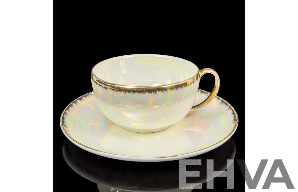 Vintage Lusterware Oversized Japanese Tea Cup and Saucer