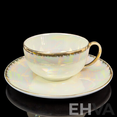 Vintage Lusterware Oversized Japanese Tea Cup and Saucer