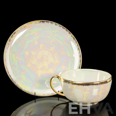 Vintage Lusterware Oversized Japanese Tea Cup and Saucer