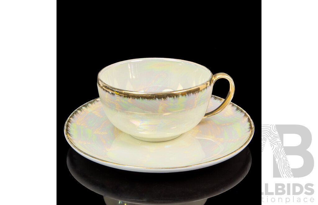 Vintage Lusterware Oversized Japanese Tea Cup and Saucer