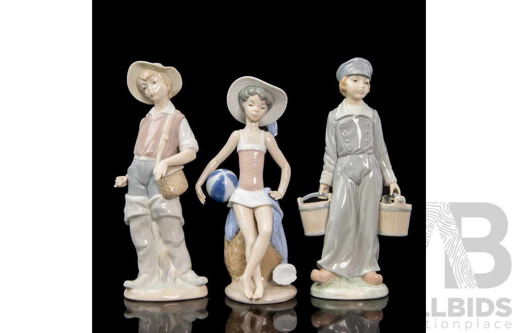 Collection of Three Lladró Child Figurines