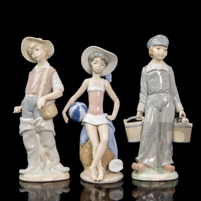 Collection of Three Lladró Child Figurines