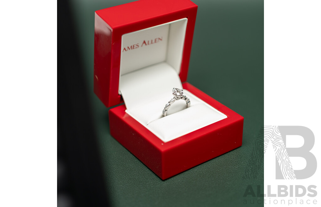 James Allen Lab Grown Diamond Engagement Ring, Est TDW 1.30ct, Size J, 2.59 Grams