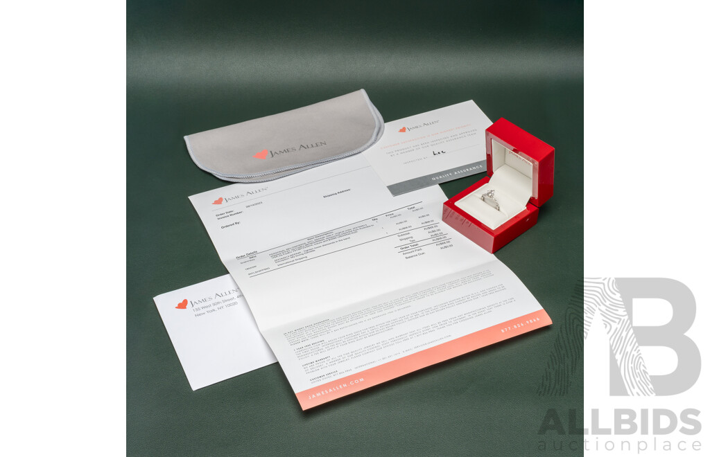 James Allen Lab Grown Diamond Engagement Ring, Est TDW 1.30ct, Size J, 2.59 Grams