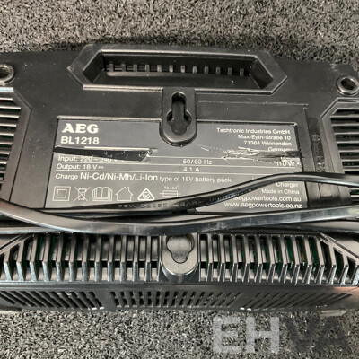 AEG BSS18C12Z Impact Wrench & Impact Driver with Battery, Charger and Carry Bag & a Case of Impact Socket Set