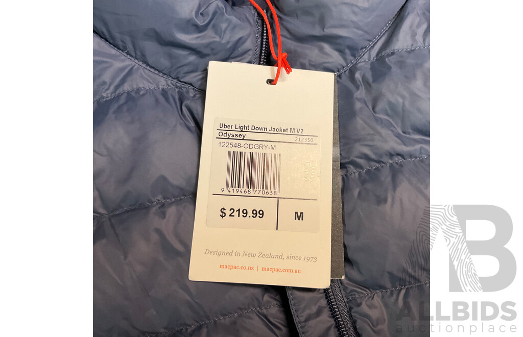 MACPAC Uber Light Down Jacket M V2 - Odyssey - Size M - ORP$ 219.99