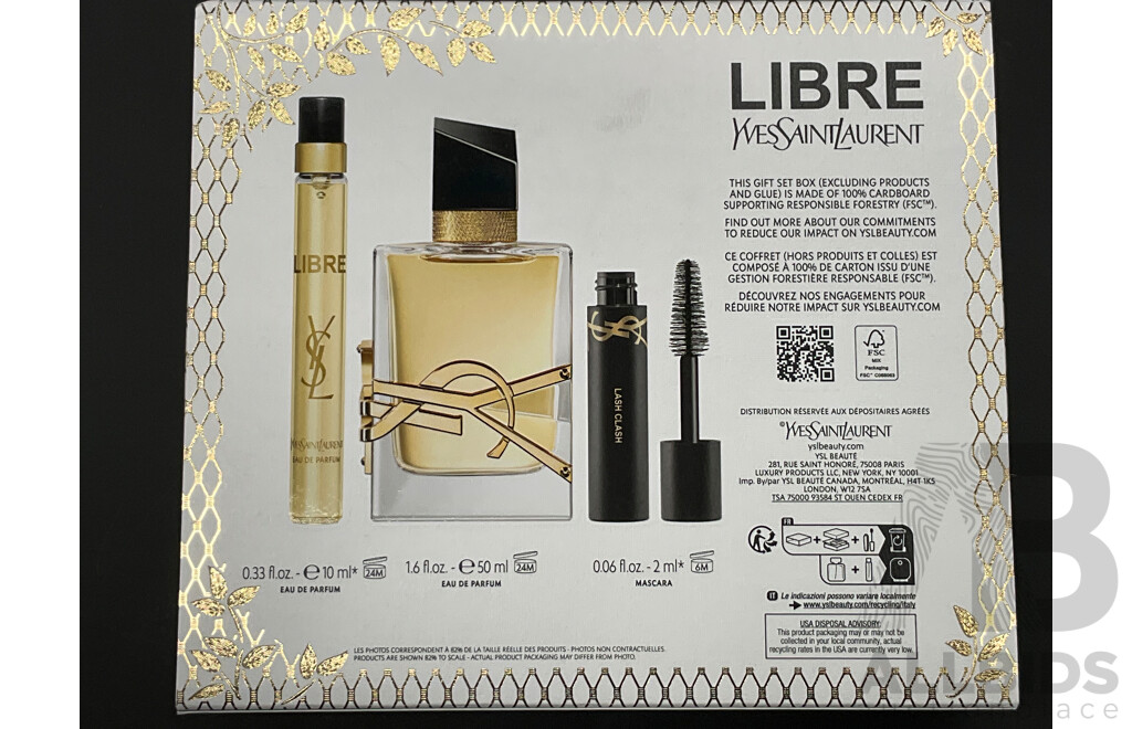 YVES SAINT LAURENT Libre 50ml Eau De Parfum Trio Holiday Set with Mascara