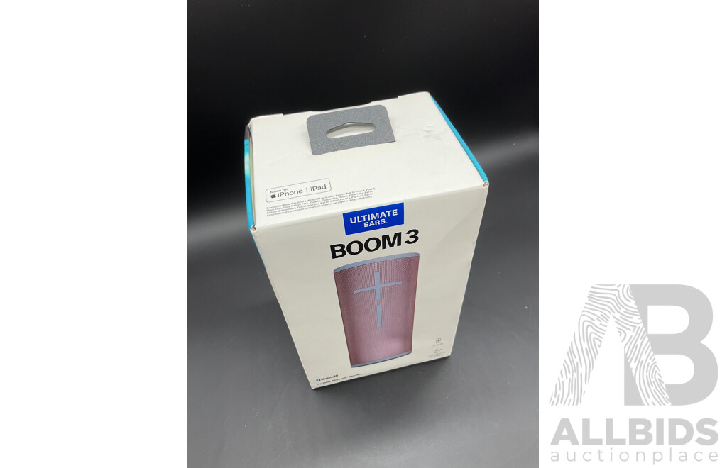 ULTIMATE EARS Boom3 Portable Bluetooth Speaker - Pink