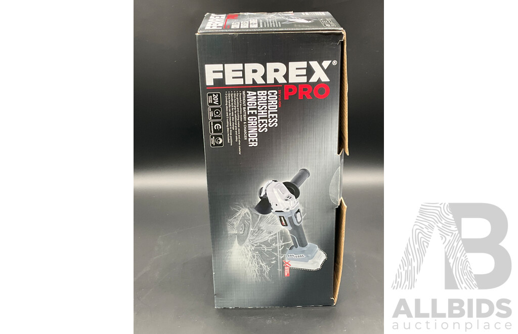 FERREX Pro 20V Cordless Brushless Angle Grinder - Skin Only