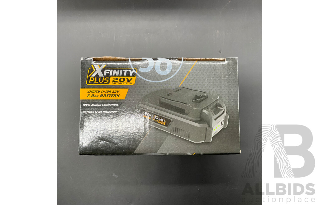 XFINITY Plus 20V Battery Charger and 2.0Ah Battery - Lot of 2