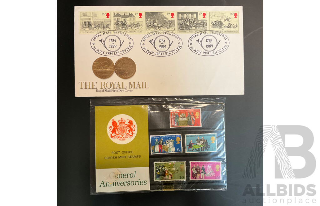 Used Envelope and Stamp Album Including South Africa, Mauritius, Aitutaki, and More