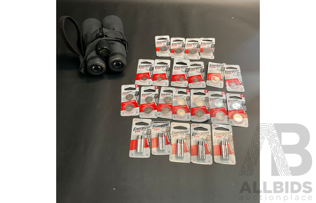 Nikon Prostaff P511 12x50 Binoculars &  Assorted Batteries