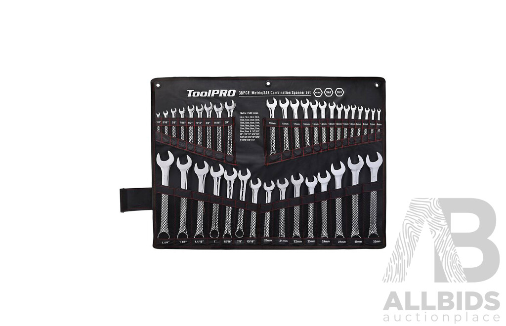 ToolPRO 38 Piece Metric/ Sae Combination Spanner Set