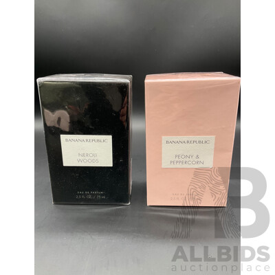 BANANA REPUBLIC Neroli Woods 75ml Eau De Parfum and Peony & Peppercorn Eau De Parfum - Lot of 2