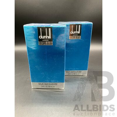 DUNHILL Desire Blue 100ml Eau De Toilette - Lot of 2