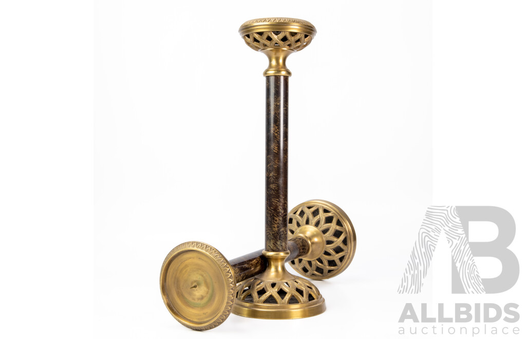 Two Pairs of Metal Candlesticks