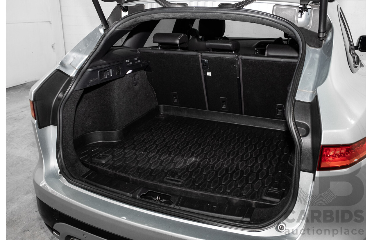 05/2018 Jaguar F-Pace 35t S (AWD 280kW) X761 MY18.5 4d Wagon Indus Silver Metallic Supercharged V6 3.0L