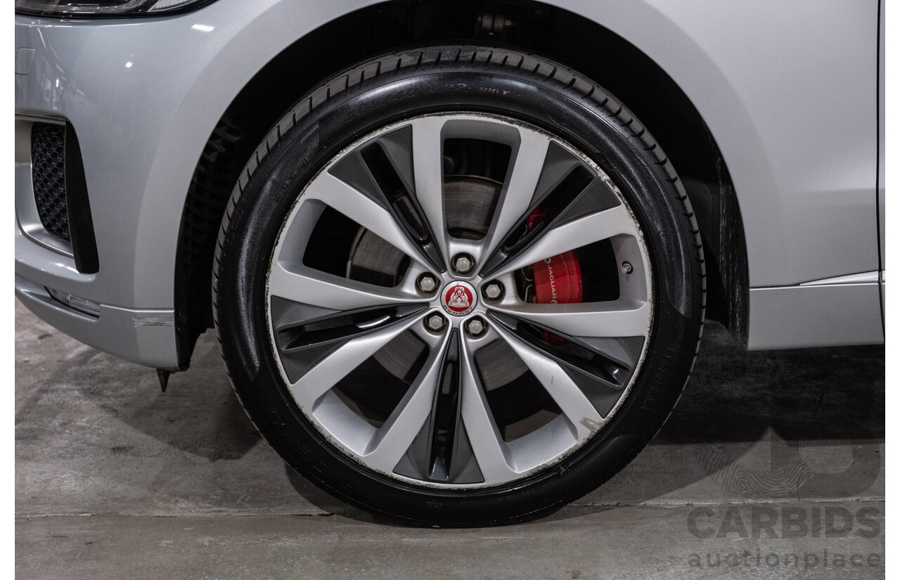 05/2018 Jaguar F-Pace 35t S (AWD 280kW) X761 MY18.5 4d Wagon Indus Silver Metallic Supercharged V6 3.0L