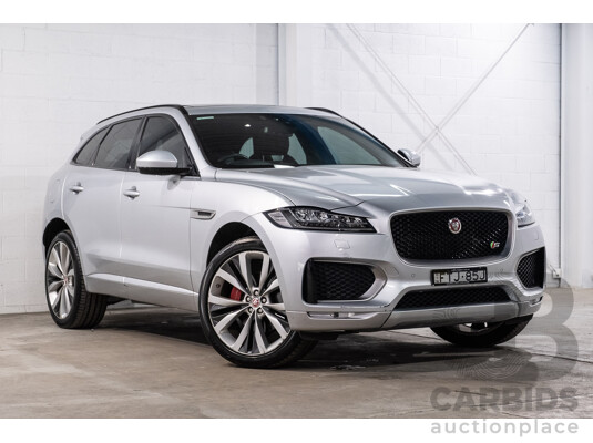 05/2018 Jaguar F-Pace 35t S (AWD 280kW) X761 MY18.5 4d Wagon Indus Silver Metallic Supercharged V6 3.0L