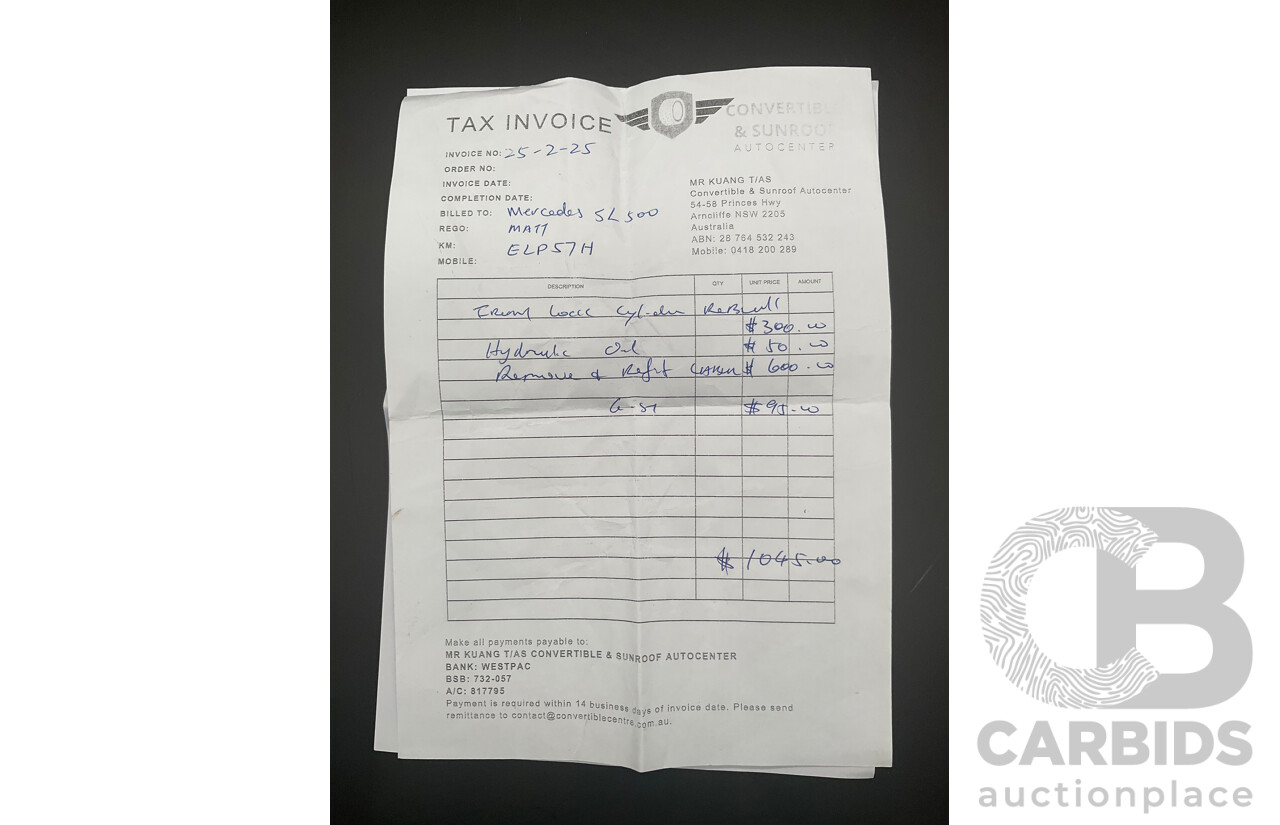 09/2005 Mercedes-Benz SL350 (RWD) R230 2D Convertible Obsidian Black Metallic V6 3.7L