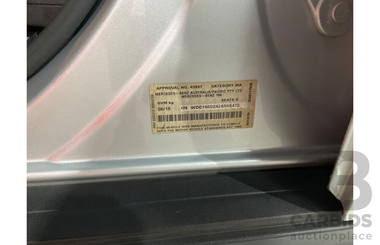 06/2015 Mercedes-Benz ML 350CDI Bluetec (4x4) 166 MY14 4d Wagon Iridium Silver Metallic Turbo Diesel V6 3.0L