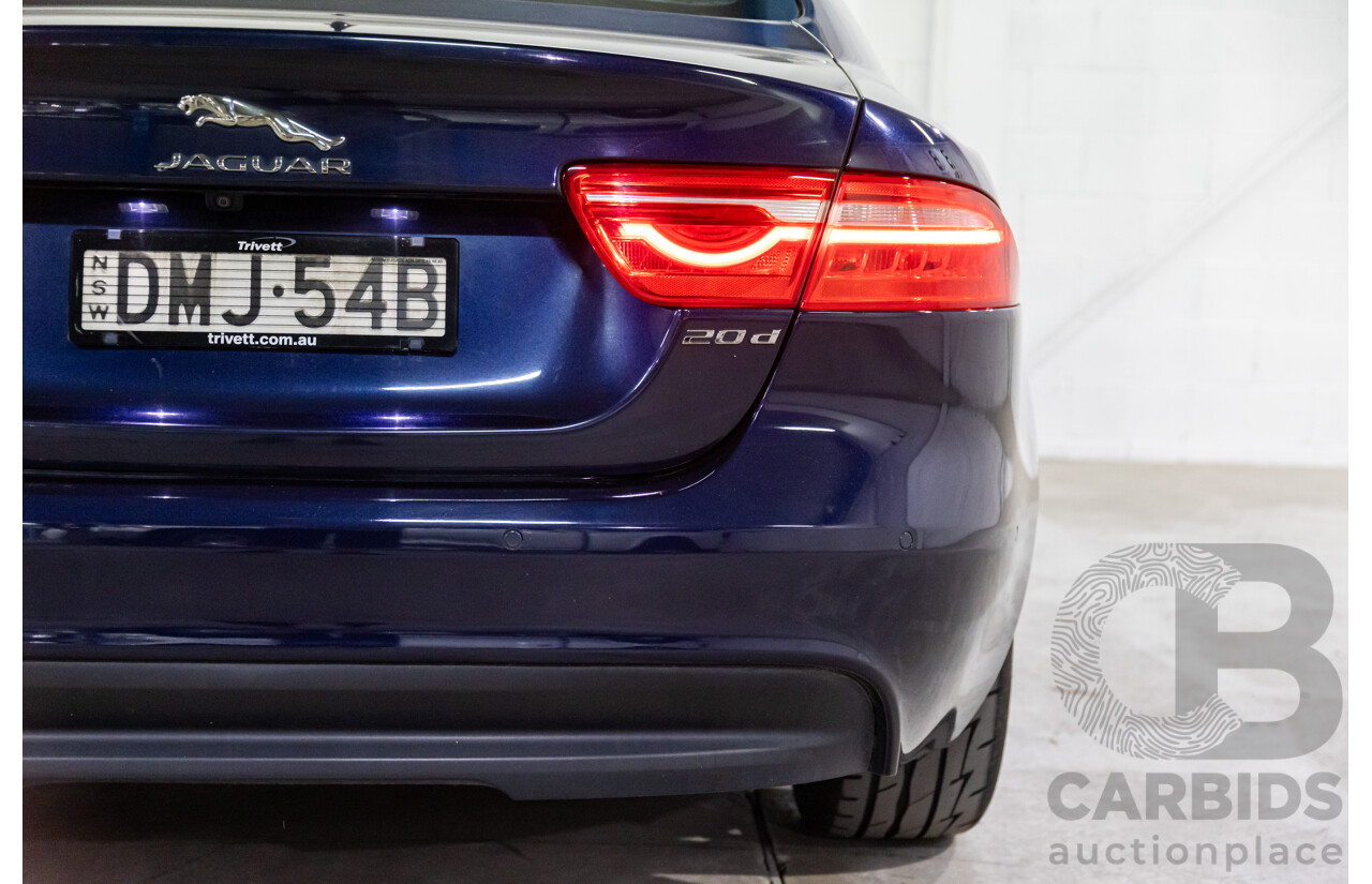 11/2016 Jaguar XE 20d Prestige (RWD) MY17 4d Sedan Dark Sapphire Blue Turbo Diesel 2.0L
