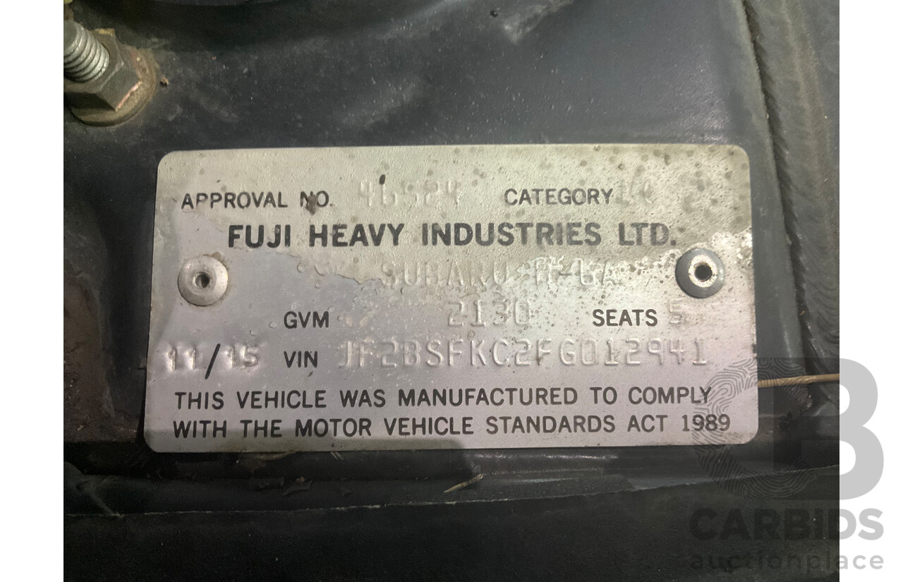 11/2015 Subaru Outback 3.6R (AWD) MY15 4d Wagon Lapis Blue Pearl 3.6L