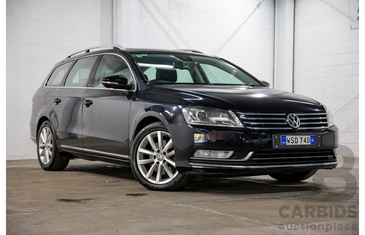4/2014 Volkswagen Passat 130 TDI Highline 3C MY14 4d Wagon Deep Black Pearl Turbo Diesel 2.0L