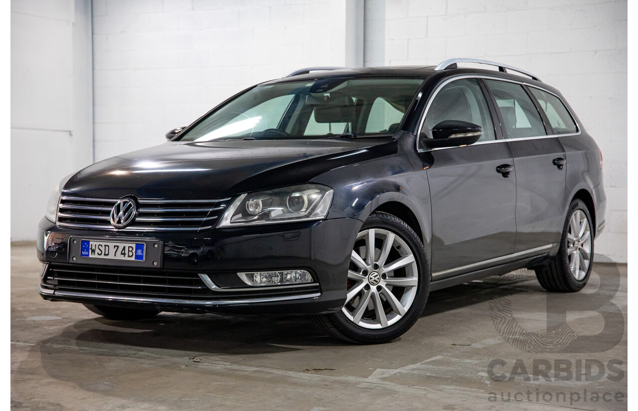 4/2014 Volkswagen Passat 130 TDI Highline 3C MY14 4d Wagon Deep Black Pearl Turbo Diesel 2.0L