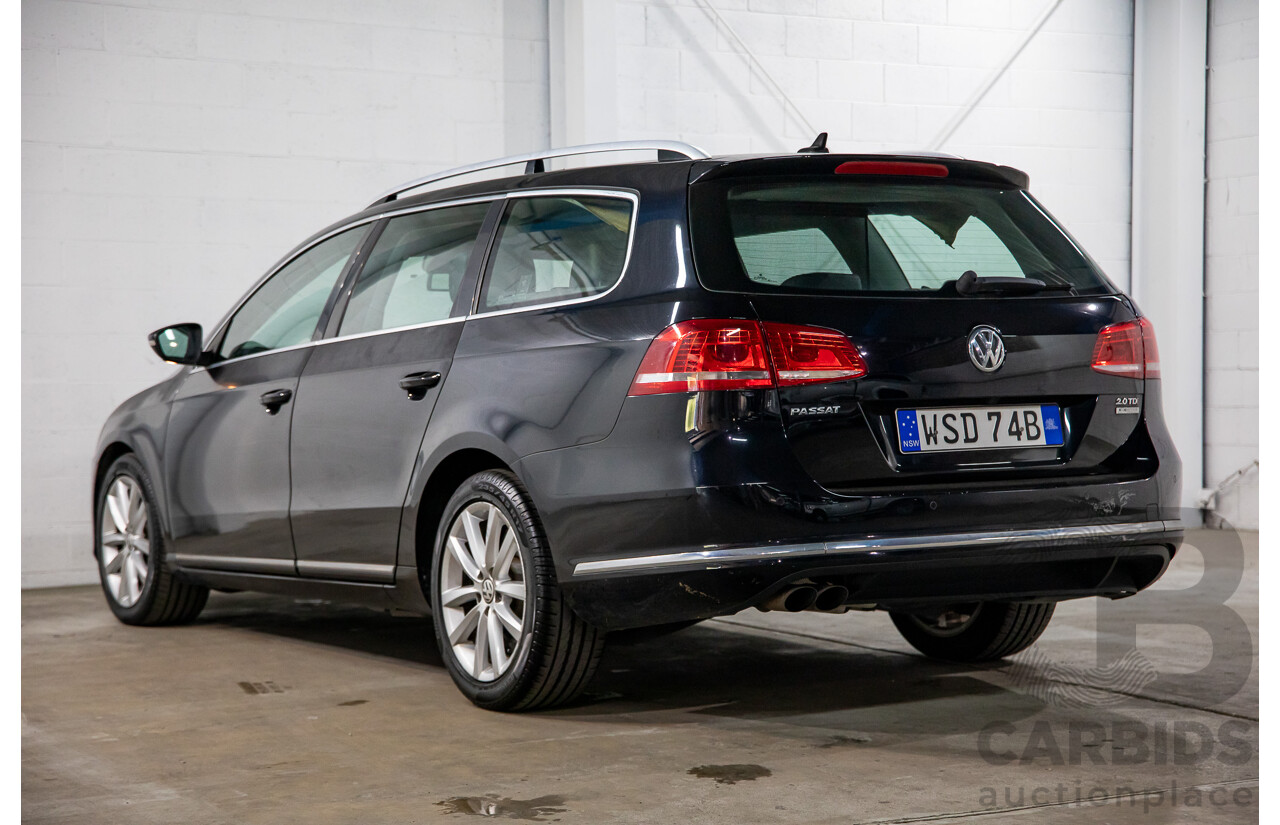 4/2014 Volkswagen Passat 130 TDI Highline 3C MY14 4d Wagon Deep Black Pearl Turbo Diesel 2.0L