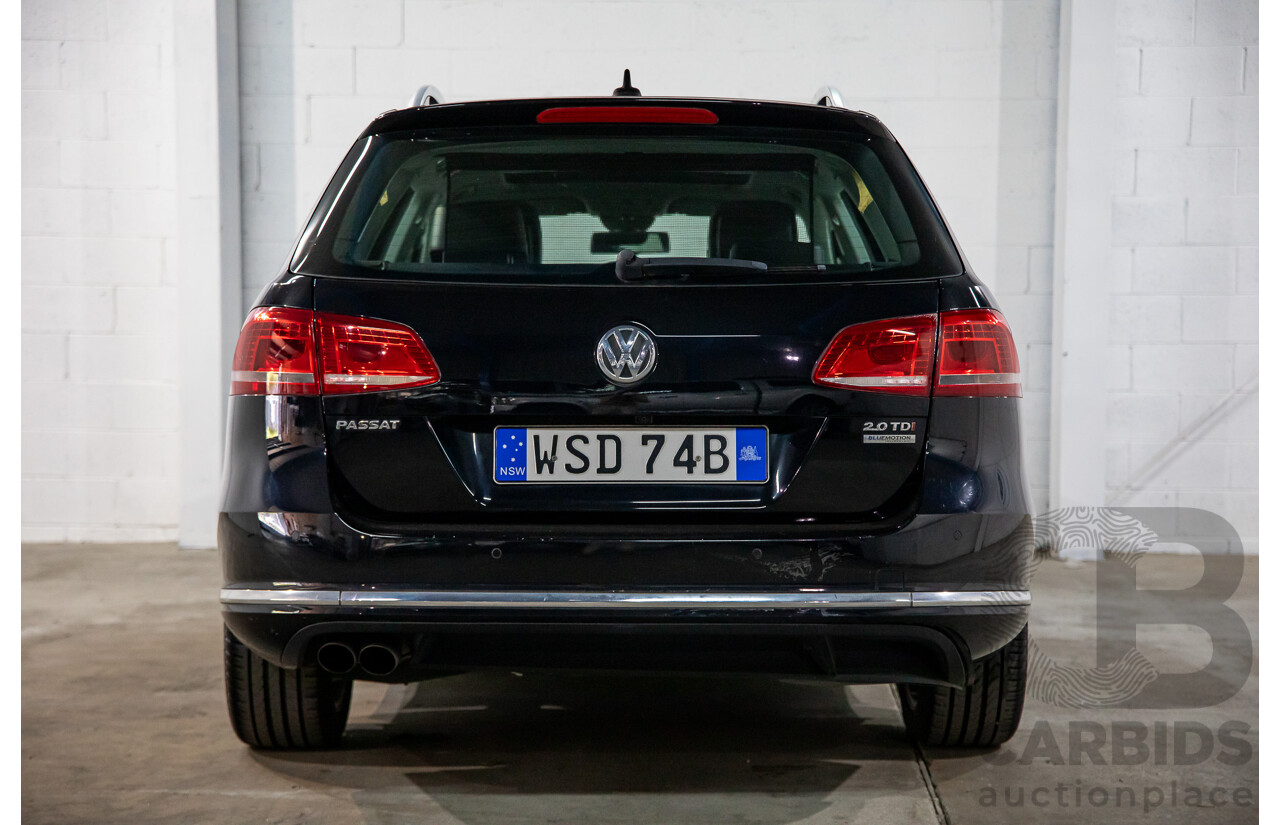 4/2014 Volkswagen Passat 130 TDI Highline 3C MY14 4d Wagon Deep Black Pearl Turbo Diesel 2.0L